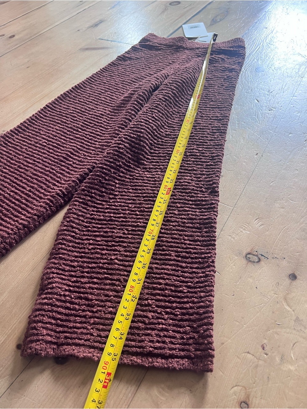 Wide-Leg Ribbed Pants in Rust - Picture 7 of 10